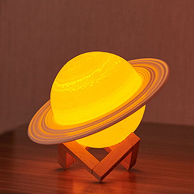 Iluminación de la lámpara de la luna de 16 colores LED, 3D luz recargable de la noche de la impresión USB