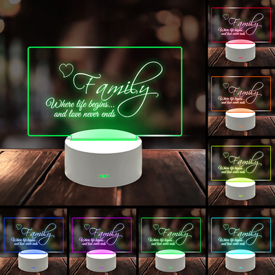 El regalo creativo USB de la novia de los niños llevó la luz del tablero de mensajes de la noche con la pluma